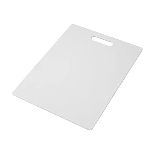 Farberware Large Cutting Board, Dishwasher- Safe Plastic Chopping Board for Kitchen with Easy Grip Handle, 11-inch by 14-inch, White
