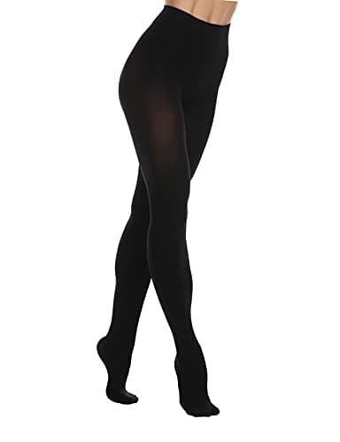 EVERSWE Women's 80 Den Soft Opaque Tights, Women's Tights (S/M, Totally Black)