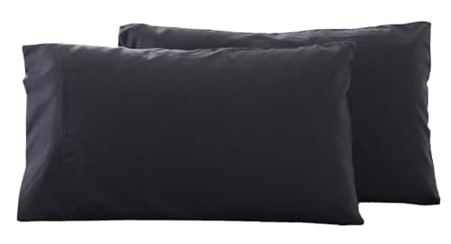 Microfiber Standard Bed Pillowcases 2 Pack, Super Soft Bed Pillow Covers Envelope Closure, Wrinkle, Fade and Stain Resistant, 20x26, Black