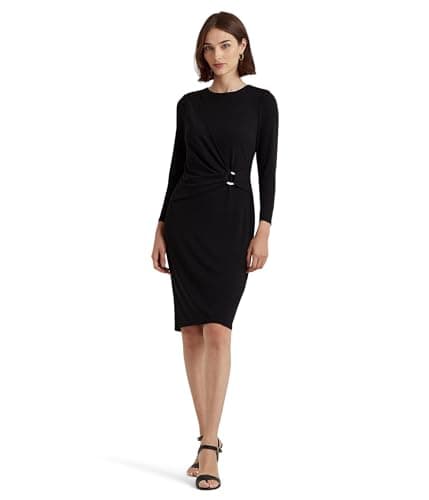 Lauren Ralph Lauren Jersey 3/4 Sleeve Dress Black 12