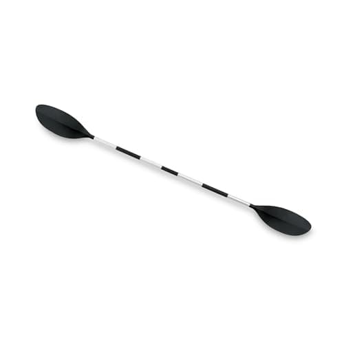 Intex 69629E 86" Kayak Paddle: Ribbed Spoon Shaped Blades – Durable Lightweight Shaft – Comfortable Grips – 3-Position Feather Adjustability – TUV RL Approved