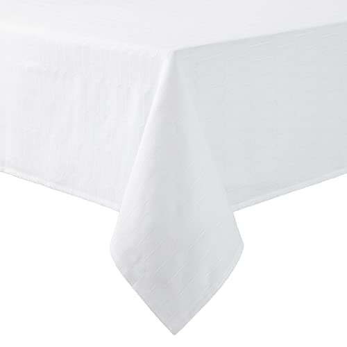 Martha Stewart Honeycomb Modern Farmhouse Tablecloth, White, 60"x120"