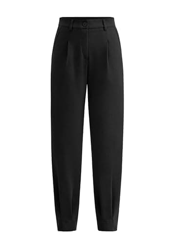PRETTYGARDEN Womens Dress Pants Business Casual 2025 Trendy High Waisted Ankle Length Dressy Trousers Slacks Work Clothes (Black,Large)