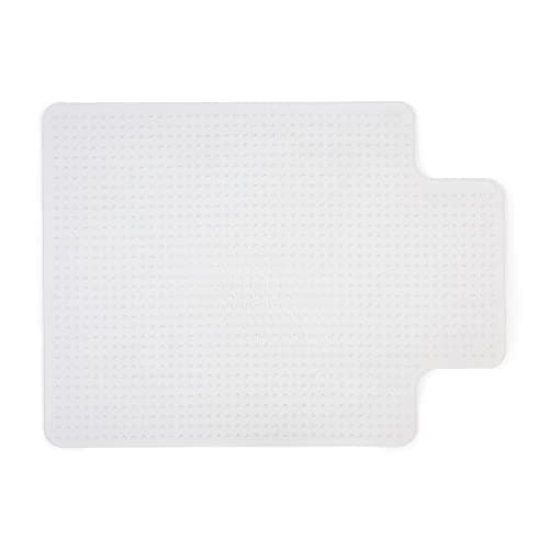 Staples Office Chair Mat, Clear Floor Mats with Lip, Low-Pile Carpets, Extended Under-Desk Coverage, 48 x 36 Inch, Smooth Glide