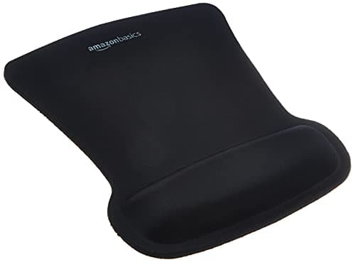 Amazon Basics Irregular Ergonomic Gel Computer Mouse Pad with Wrist Rest for Pain Relief, 20 x 25 cm, Black