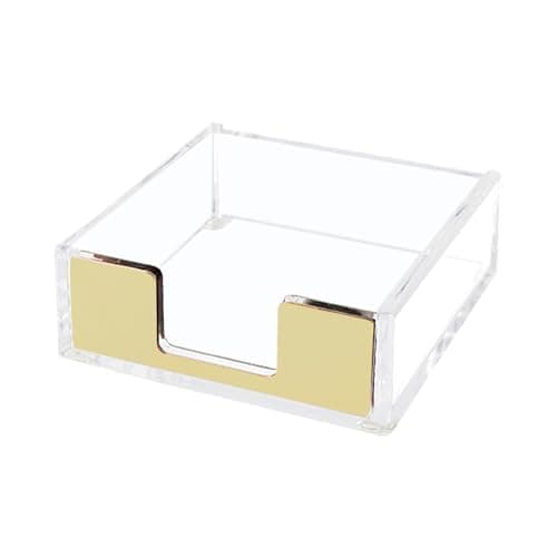 Best Gold Desk Accessories #4 from NatSumeBasics NatSumeBasics Gold Sticky Note Holder Clear Acrylic Yellow Post Note Pad Holders Memo Dispenser Case for Desk Office School Aesthetic Supplies Accessories (Pure Gold)