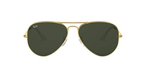Ray-Ban Unisex Rb3025 Classic Aviator Sunglasses, Gold Black/G-15 Green, 58 mm
