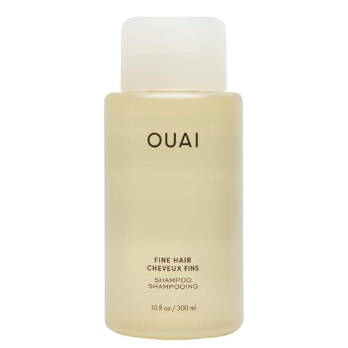 OUAI Fine Hair Shampoo - Volumizing Shampoo for Fine, Flat Strands - Made with Biotin, Keratin & Chia Seed Oil - Strengthens, Nourishes & Thickens - Color-Safe & Sulfate Free Hair Care (10 Fl oz)