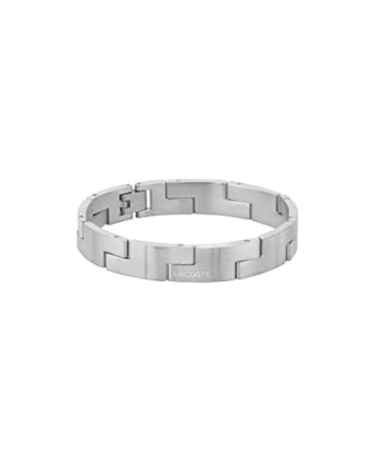 Lacoste Jewelry Catena Men's Stainless Steel Link Bracelet, Color: Silver (Model: 2040155)