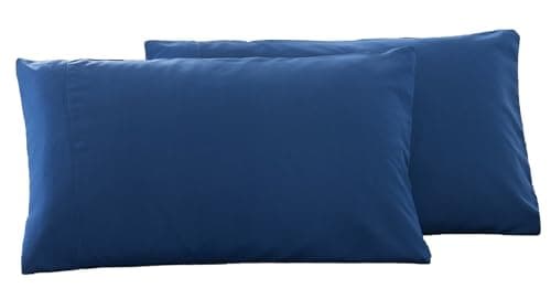Microfiber Standard Bed Pillowcases 2 Pack, Super Soft Bed Pillow Covers Envelope Closure, Wrinkle, Fade and Stain Resistant, 20x26, Navy Blue