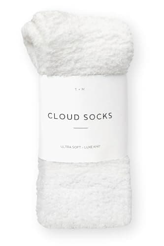 Unboxme Cloud Fuzzy Socks, Unisex Warm Cozy Sleep & Bed Slipper Socks, One Size Fits Most (US 6-12), Gift-Ready, 100% Polyester, White