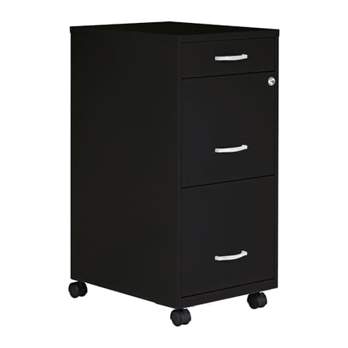 Lorell LYS SOHO Box/File/File 3-Drawer Mobile File Cabinet, Black