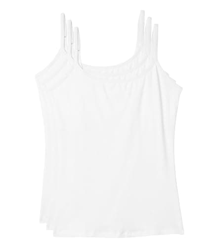 Pact® Organic Cotton Shelf Bra Camisole for Women – Pack of 3 – 95% Cotton – 5% Elastane – Scoop Neckline Camisole 3-Pack White LG One Size