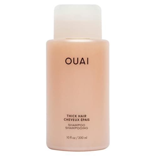OUAI Thick Shampoo - Moisturizing Shampoo with Keratin, Marshmallow Root, Shea Butter, Avocado Oil for Thick Hair - Strengthens & Hydrates Strands - Paraben, Phthalate & Sulfate Free (10 Fl Oz)