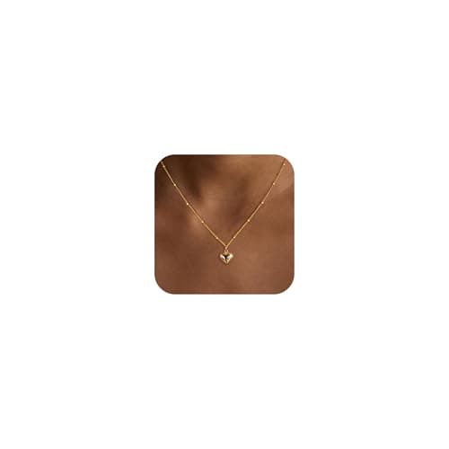 XIXINI Cute Heart Necklace for Teen, Small Heart Necklace Teen Gifts 14K Gold Plated Heart Pendant Necklace Dainty Gold Friendship Necklace Simple Trendy Stuff Gold Heart Jewelry Birthday Gifts Women