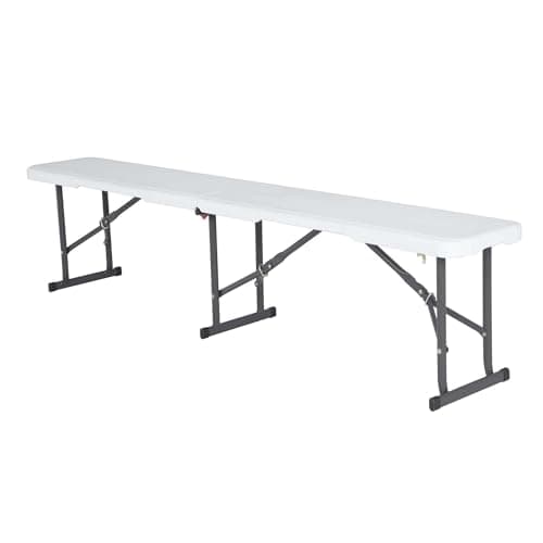 LIFETIME 80305 Portable Folding Bench, White