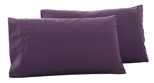 Microfiber Queen Bed Pillowcases 2 Pack, Super Soft Bed Pillow Covers Envelope Closure, Wrinkle, Fade and Stain Resistant, 20x30, Purple