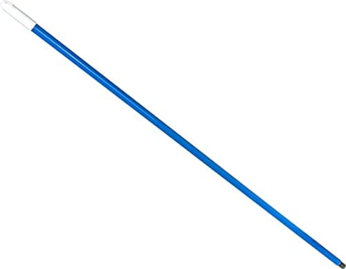 Carlisle FoodService 48" Broom Handle, Blue Powder-Coated Metal, 3/4-5 ACME Thread, Short One-Piece Design with Hanging Cap