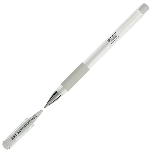 Art Alternatives Gel Pen, White - Ballpoint - Non-Smear + Quick Dry - Writing, Drawing, Coloring, Journal, Planner