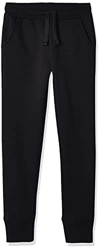 Amazon Essentials Girls' Sweatpants, Black, Small