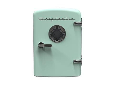 Frigidaire EFMIS171 Retro Mini Portable Personal Fridge - Ideal for Home, Office or Dorm - Includes Carrying Handle, AC/DC Wall/Car Charger (Green)