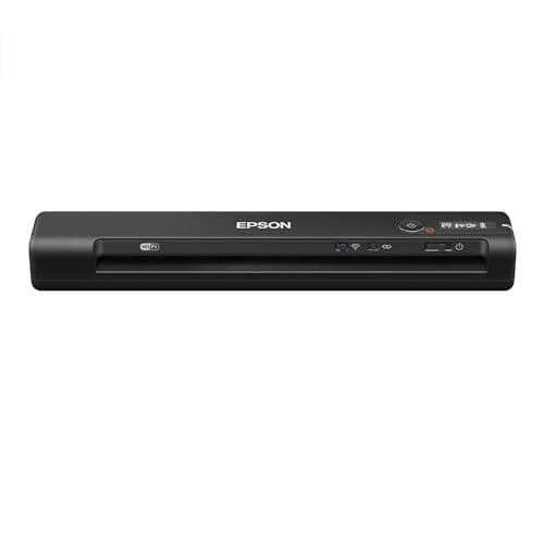 Epson Workforce ES-60W Wireless Portable Sheet-fed Document Scanner for PC and Mac 10.7" x 1.9" x 1.4"