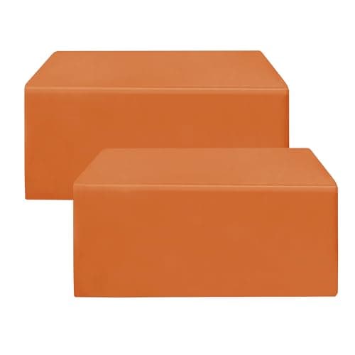 Best Orange Tableclothes #6 from HolidayIdeas HolidayIdeas 2 Pack Fitted Tableclothes - 48 x 24 Inch - Orange Rectangle Tablecloths for 4 Foot Tables, Polyester Fabric Table Covers for Parties, Holiday Dinner, Wedding, Trade Show