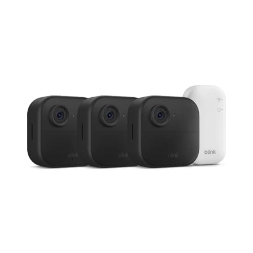 Blink Outdoor 4 – Wireless smart security camera, two-year battery life, 1080p HD day and infrared night live view, two-way talk. Sync Module Core included – 3 camera system