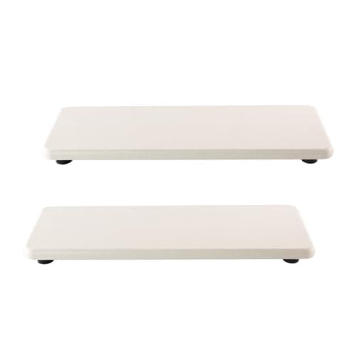 NiuYichee 2 Pcs Water Absorbing Stone Trays, Kitchen/Bathroom Sink Soap Dish, Diatomite Tray Used for Hand Soap & Cosmetic Bottles in The Modern Home, 3.15" W x 8.7" L, White