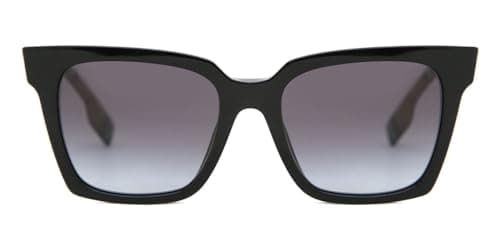 BURBERRY Women's Be4335 Maple Square Sunglasses, Black/Grey Gradient, One Size