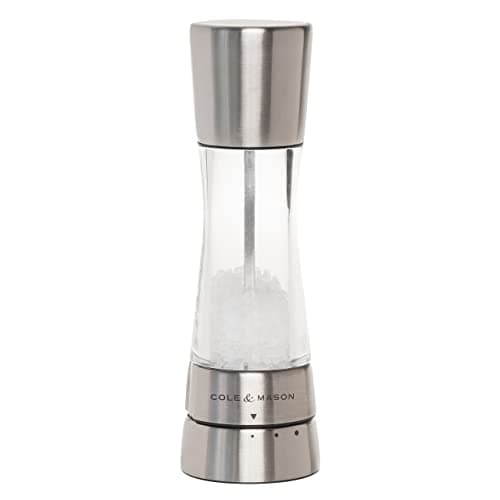 COLE & MASON Derwent Salt Grinder - Stainless Steel Mill Includes Gourmet Precision Mechanism and Premium Sea Salt