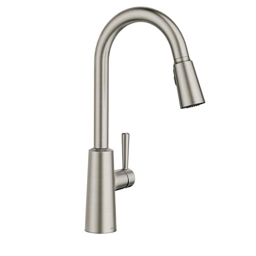 Moen Riley Spot Resist Stainless One-Handle Modern Pulldown Kitchen Faucet Featuring Power Clean and Reflex Docking System for the Spray Head, 7402SRS
