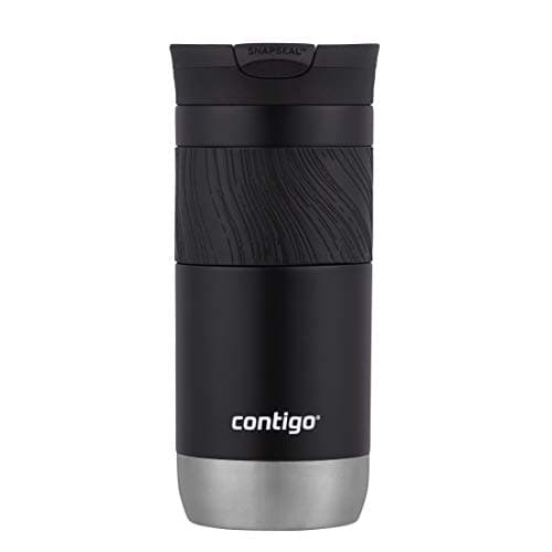 Contigo Byron Vacuum-Insulated Stainless Steel Travel Mug with Leak-Proof Lid Reusable Coffee Mug or Water Bottle BPA-Free 16oz Licorice Keeps Beverages Hot for 6 Hours or Cold for 12 Hours