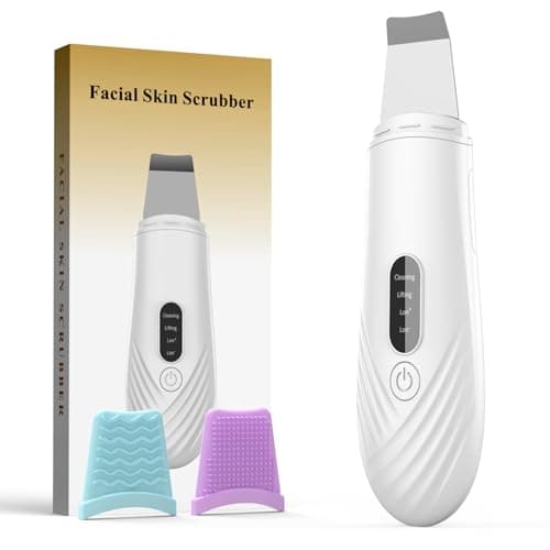 Skin Scrubber Face Spatula, Blackhead Remover Tool for Facial Deep Cleansing, Face Spatula Pore Cleaner with 4 Modes, Whitehead Remover, Blackhead Extractor, Face Scrubber (White)