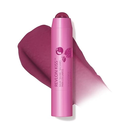 Revlon Lip Balm, Kiss Tinted Lip Balm, Face Makeup with Lasting Hydration, SPF 20, Infused with Natural Fruit Oils, 035 Berry Burst, 0.09 Oz