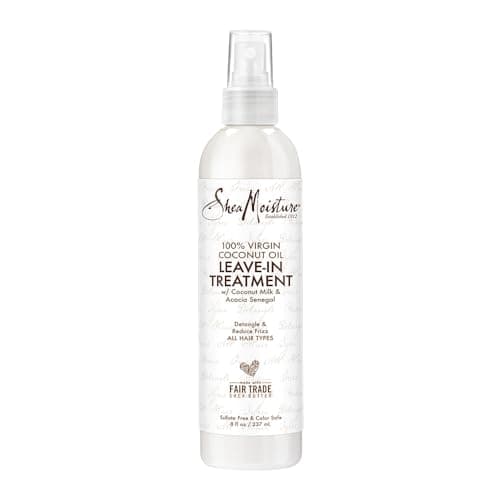 SheaMoisture 100% Virgin Coconut Oil Leave-in Conditioner Treatment for All Hair Types 100% Extra Virgin Coconut Oil Silicone Free Conditioner 8 oz