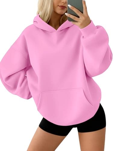 AUTOMET Hoodies for Women Oversized Sweatshirts Fall Fashion Outfits 2025 Pullover Fleece Casual Sweaters Winter Y2k Clothes Pink M