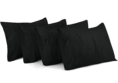 Utopia Bedding Queen Pillow Cases - Pack of 4 - Envelope Closure - Soft Brushed Microfiber Fabric - Shrinkage and Fade Resistant Pillow Covers Queen Size 20 X 30 Inches (Queen, Black)