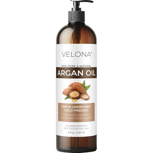 velona Argan Oil - 8 Fl Oz | Morocco Oil | Stimulate Hair Growth, Skin, Body and Face Care | Nails Protector | Unrefined, Cold Pressed | Cap Kit