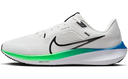 Nike Pegasus 40 Men's Road Running Shoes (DV3853-006, Platinum Tint/White/Green Strike/Black) Size 11