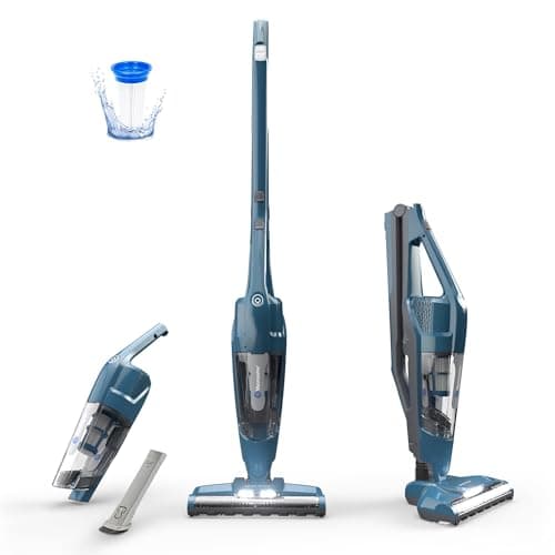 Vacmaster Portable 10.8V 2-in-1 Cordless Stick Lightweight Vacuum Cleaner with 2-Speed Power Control and LED Headlight for Hardwood Floor, Carpet & Pet Hair, Blue