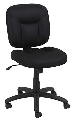 Amazon Basics Low-Back Office Desk Chair, Adjustable Height, 360 Degree Swivel, Fabric Upholstery, Black