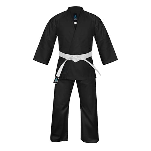 Antares Uniform for Kids & Adults Lightweight Student Gi Pants and Jackets for Martial Arts Uniform With Free Belt (Black, 000)