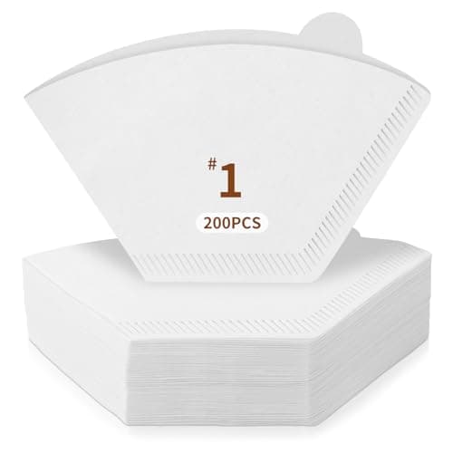 DTFMZOV 200 Count Coffee Filters #1, Disposable Coffee Filters, U Shape Coffee Paper Filter for Pour Over and Drip Coffee Maker, Suitable for Home Coffee Shop (1-2 Cup)