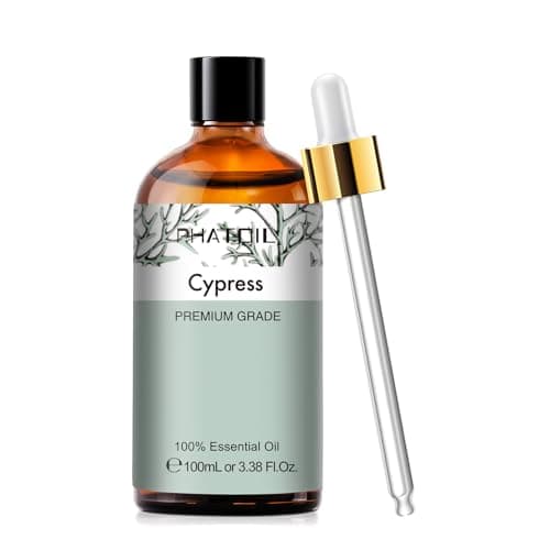 Cypress 3.38fl.oz Essential Oil, PHATOIL Aromatherapy Essential Oils for Diffuser, Humidifier, Perfect for DIY Soap, Candle, Bath Bombs Making(100ml)