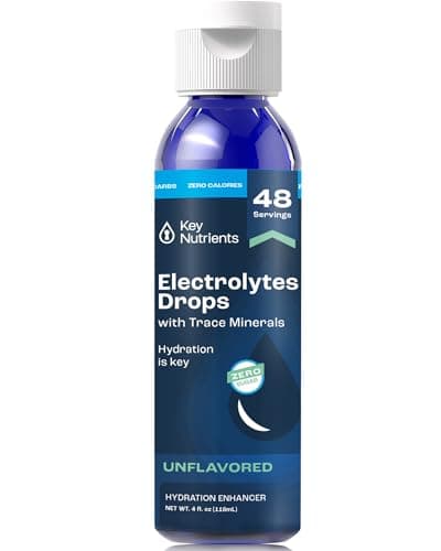 KEY NUTRIENTS Trace Minerals Liquid Electrolytes Rapid Hydration & Muscle Recovery 4oz - 72 Trace Minerals, Unflavored Electrolyte Drops for Drinking Water, Sodium Post Workout & Recovery, 48 Servings