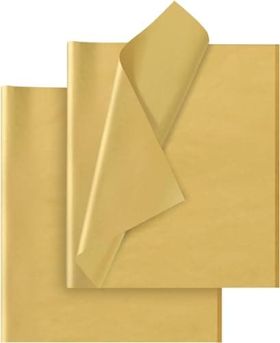 Gold Tissue Paper for Gift Bags - 30 Sheets of Gold Wrapping Tissue Paper Bulk Packaging Paper for Weddings Birthday DIY Project Christmas Gift Wrapping Crafts Decor (14 x 20 Inch)