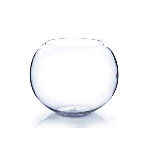 WGV Large Bowl Glass Vase, Diameter 12", Height 10", (Multiple Sizes Choices) Clear Round Bubble Vase Jar, Floral Planter Terrarium for Wedding Event Home Decor, 1 Piece (VBW1210)