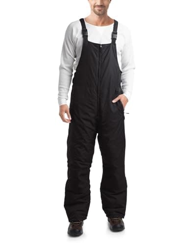 Arctic Hero Men’s Snow Bib – Insulated Waterproof Snow Pants Ski/Snowboard Overalls (S-2XL), Size Large, Black