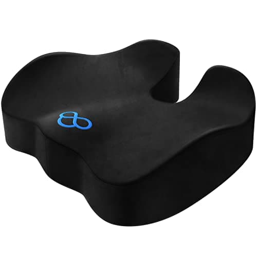 BlissTrends Seat Cushion,Thick Memory Foam Cushions for Office Chair, Car Seat, Airplane, Relieving Pressure Tailbone Sciatica Back Pain for Long Sitting Office Workers, Car Drivers 4.7in Thick Black